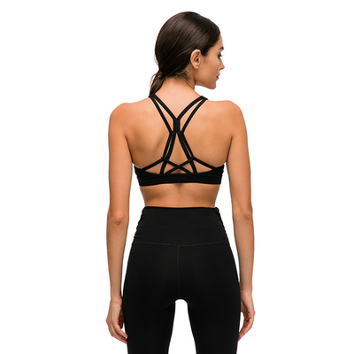 Removable Padded Womens Sports Bra Naked Feel Gathered Without Steel Ring