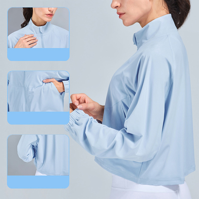 Equestrian Long Sleeve Horse Riding Tops High Neck Lock Zipper 4 Colors