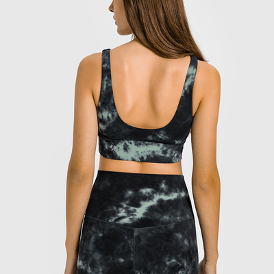 Women Tie Dye Workout Sets 2 Piece U Type Sports Bra And Yoga Pants Set