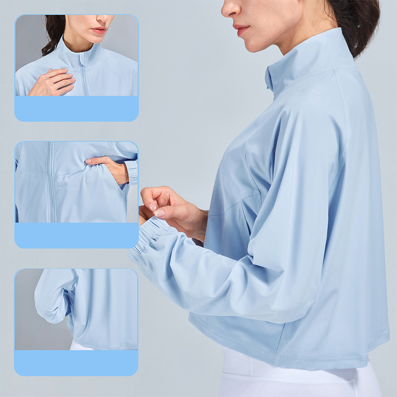 Equestrian Long Sleeve Horse Riding Tops High Neck Lock Zipper 4 Colors