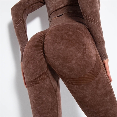 qualità La palestra lavata sgranocchia pantaloni senza cuciture della palestra di allenamento del bottino delle ghette di estremità i grandi fabbrica